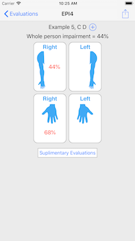 whole person impairment total screen shot