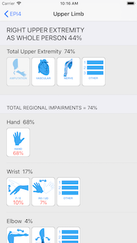 upper extremity screen shot